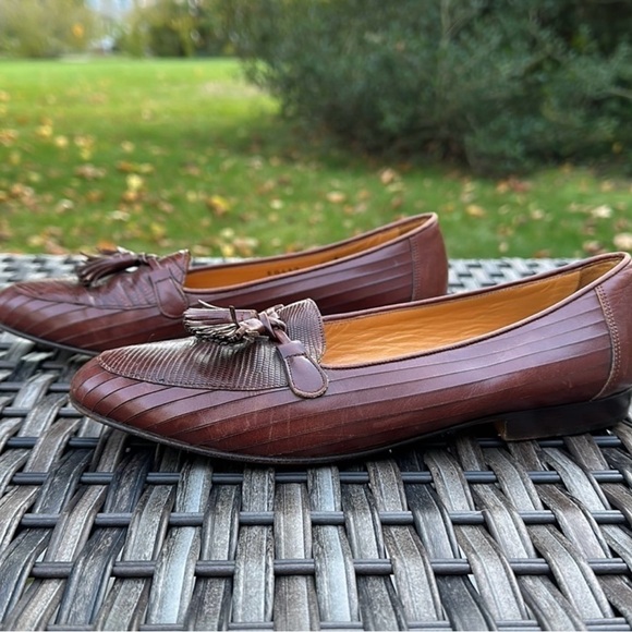Italian-Made COLE HAAN Mahogany Leather Loafers - Vintage - Picture 12 of 13